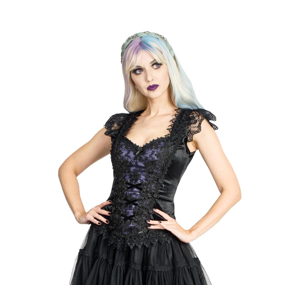 Sinister - 1296 Mouwloze top - Zwart/Lila